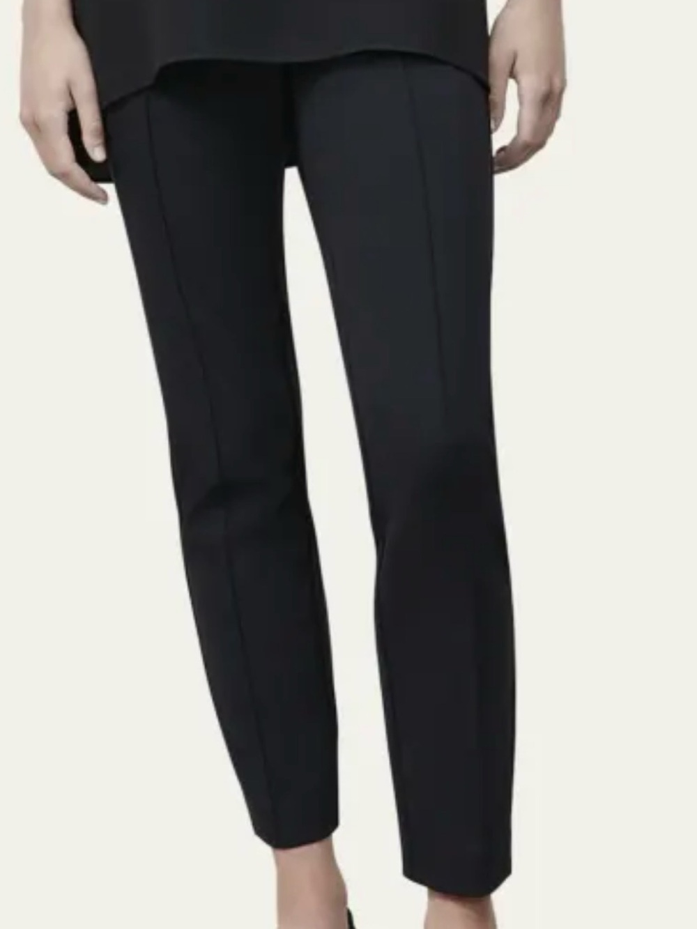 High-Waist Black Lafayette 148 Tailored Straight-Leg Pants